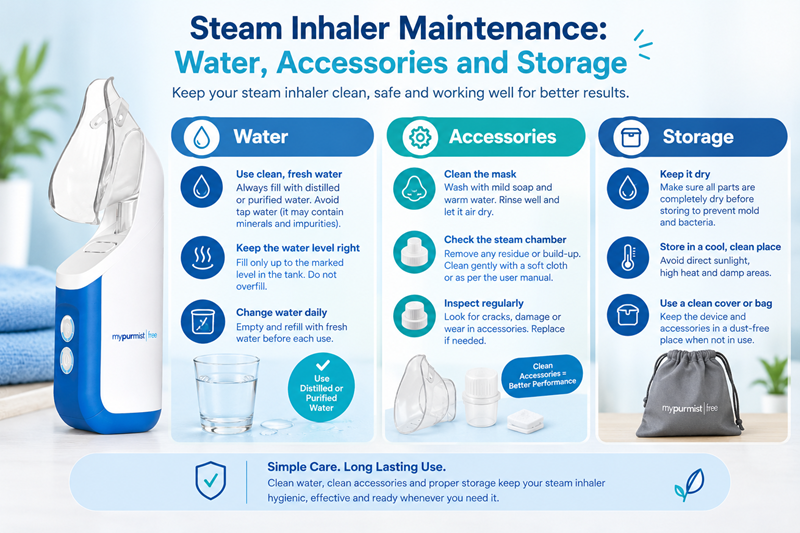 Steam Inhaler Maintenance: Water, Accessories and Storage